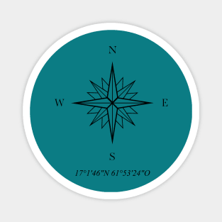 Compass rose black Magnet